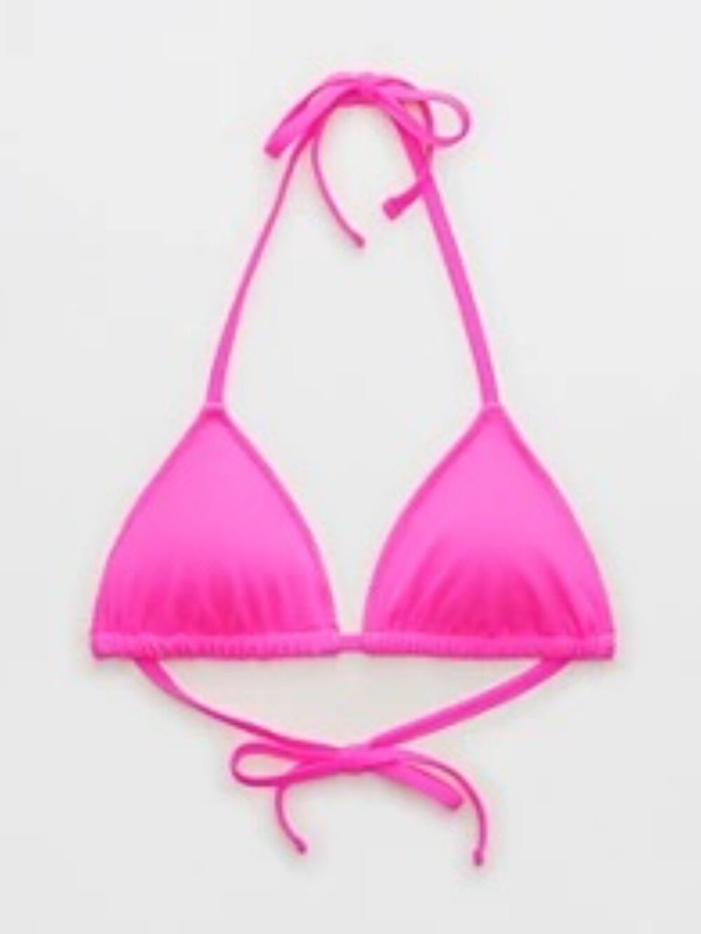 Aerie Shine Pique String Triangle Pink Bikini Top - Medium - Women